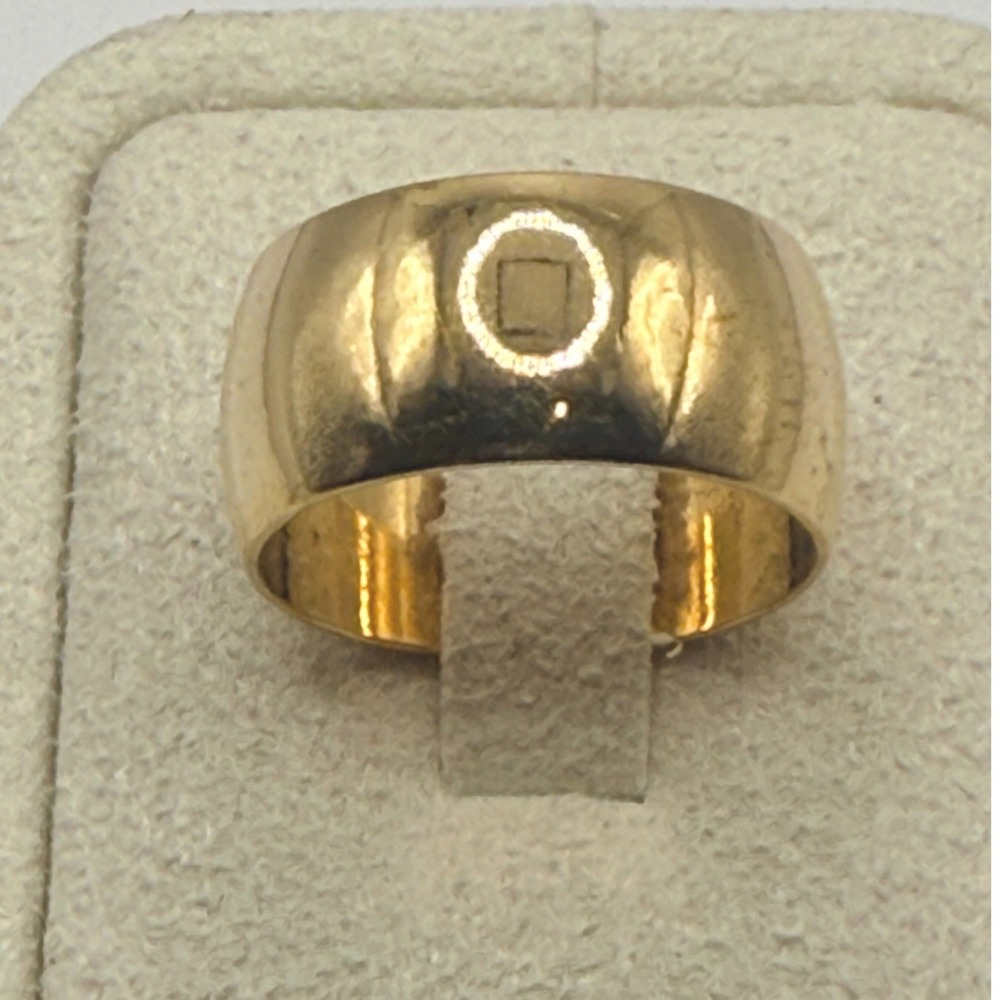 Vintage 14K Gold Electroplated Wide Dome Band Ring Size 7